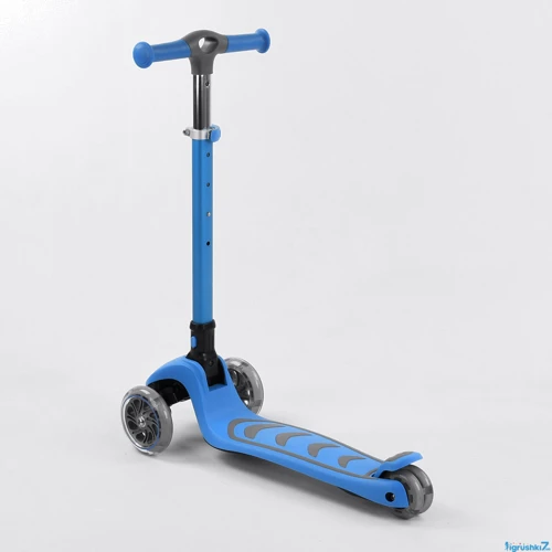 Самокат триколісний Best Scooter з сидінням, складаний алюмінієвий кермо, 4 колеса PU зі світлом Blue (99638): Максимальне допустиме навантаження, кг 60 кг