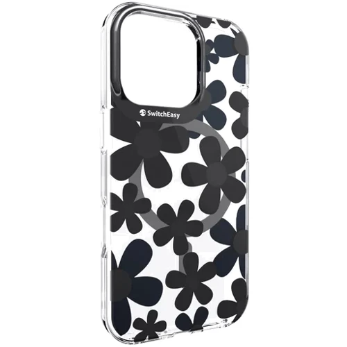 Чехол для iPhone Switcheasy Fleur M 3D Patterned Shockproof Case Black (SPH66P269BK24) for iPhone 16 Pro: Материалы поликарбонат и полиуретан