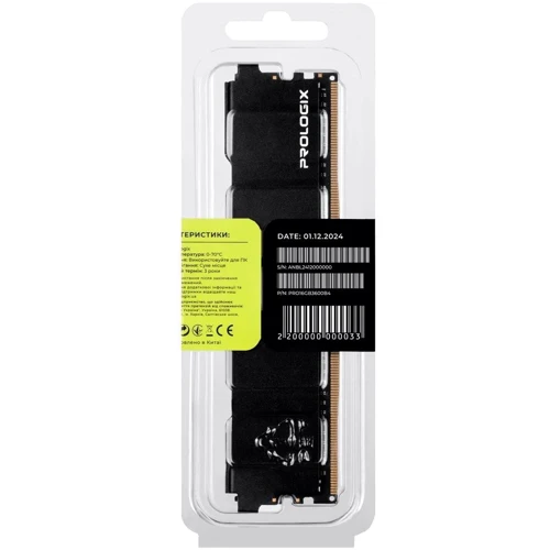 Prologix 16 GB DDR4 3600 MHz Black (PRO16GB3600B4)