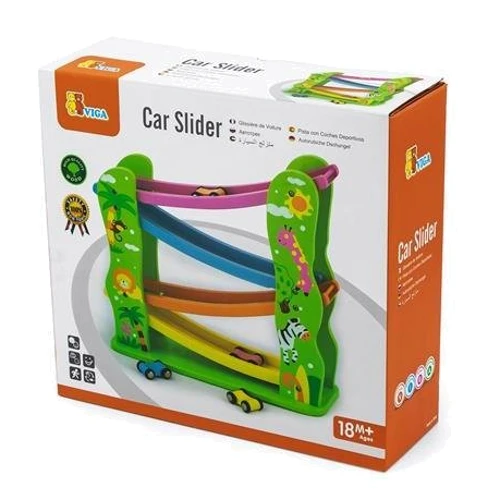 Деревянный автотрек Viga Toys с машинками (59610)