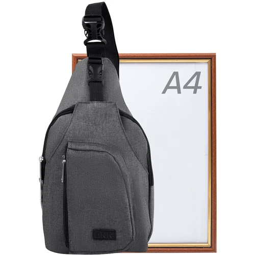 Чоловіча сумка-слінг DNK Leather темно-сіра (DNK-JOKER№3-BAG-10): Стиль Повсякденний (Casual)