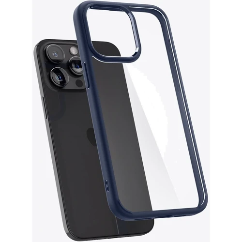 Чехол для iPhone Spigen Ultra Hybrid Navy Blue (ACS06711) for iPhone 15 Pro: Материалы поликарбонат и полиуретан