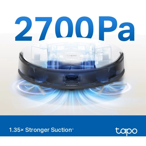 Робот уборщик TP-Link Tapo RV20 Mop: Дополнительно Адаптация под тип поверхности, Виртуальная стена, Камера навигации, Система фильтрации HEPA, Построение карты передвижения, Обнаружение препятствий