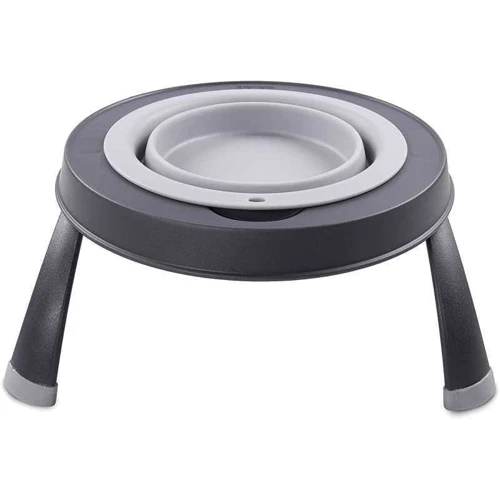 Миска одинарная Dexas Single Elevated Feeder-LG на складной подставке маленькая 360 мл светло-серая (PW130432429): Особенности Противоскользящее основание, Походная, С подставкой