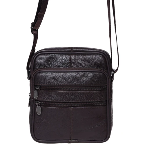 Мужская сумка через плечо Borsa Leather коричневая (K14012-brown)