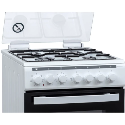 Плита комбінована Heinner HFSC-V60LITGC-WH: Тип варильної поверхні газова