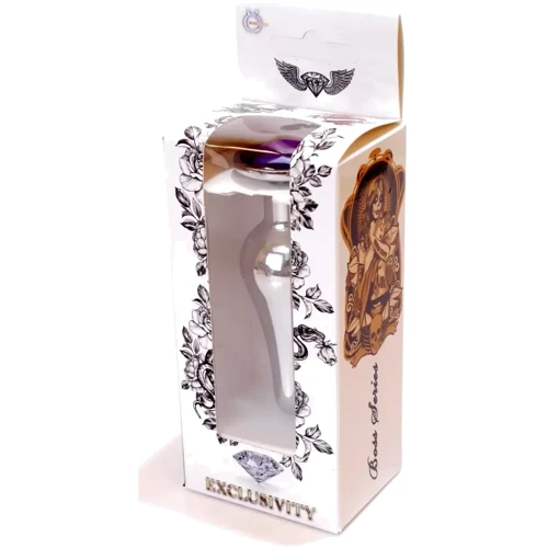 Анальная пробка с кристаллом BOSS of TOYS Boss Series - Jewellery Silver BUTT PLUG Purple, BS6400079