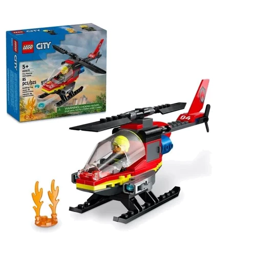 Конструктор LEGO City Пожарный спасательный вертолет 85 деталей (60411): Серия City