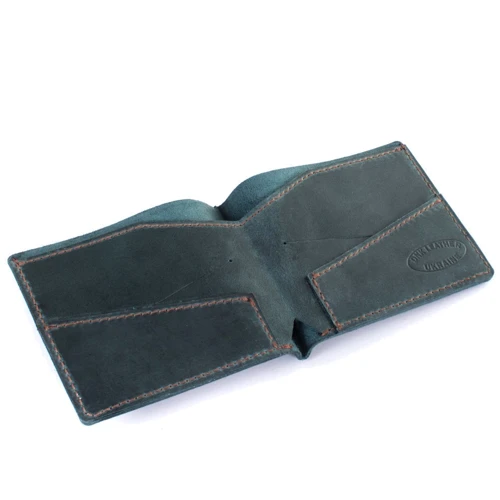Мужское портмоне DNK Leather темно-зеленое (DNK-Portmone-col.C): Формат кошелька Вертикальный
