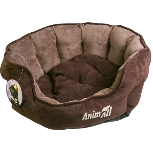 Лежак AnimAll Royal Velours M Chocolate для кошек и собак 53х47х21 см (АТ 1093 )