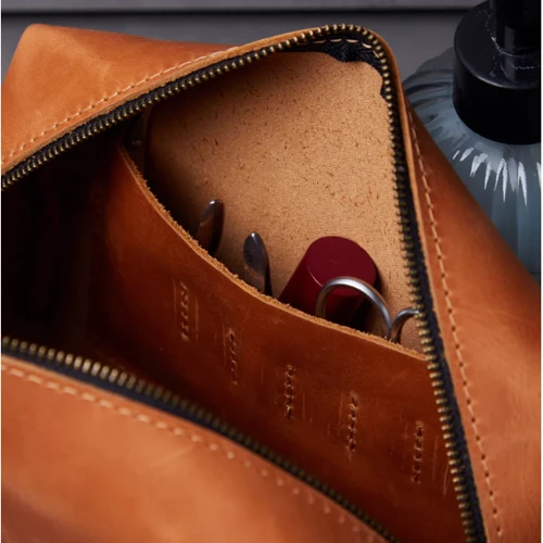 Косметичка INCARNE New Limit Никель Коньяк L 24x16x11 см: Тип Косметичка