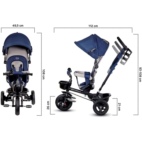 Триколісний велосипед Kinderkraft Aveo Blue (KKRAVEOBLU0000): Тип 3х колісний велосипед