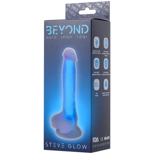 Фаллоимитатор Toyfa Beyond Steve Glow Blue (светится в темноте)