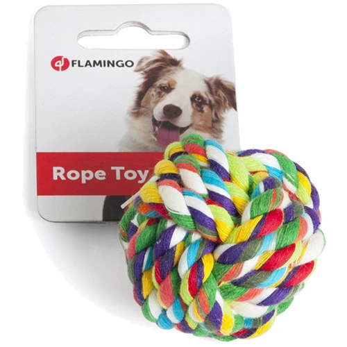 Мяч плетеный Flamingo Cotton Ball для собак хлопок 5.5 см