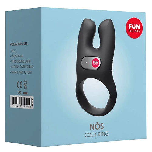 Віброкільце із двома моторчиками NOS Fun Factory чорний silver