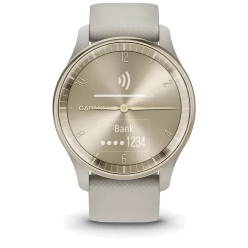 Смарт-часы Garmin Vivomove Trend Cream Gold Stainless Steel Bezel with French Grey Case and Silicone Band (010-02665-02): Время работы до 5 дней (Smartwatch mode)