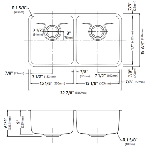 Кухонна мийка Kraus KD1UD33B