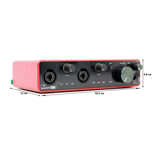 Аудиоинтерфейс Focusrite Scarlett 4i4 3rd Gen: Тип Внешние