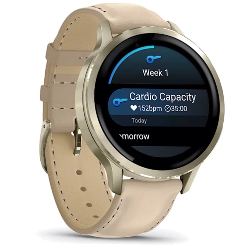 Смарт-годинник Garmin Venu 4 41mm Lunar Gold with Bone Silicone Band and Light Sand Leather Band (010-03013-03)