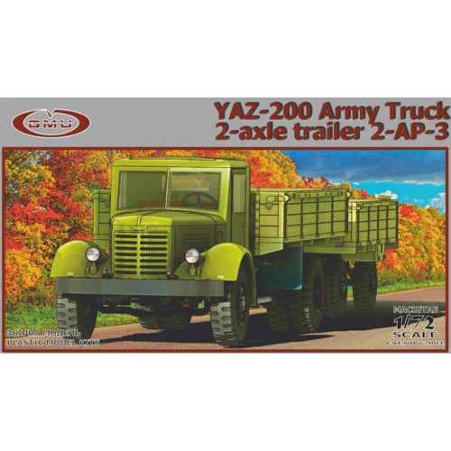 Модель GMU Армейский грузовик ЯАЗ-200 c двухосным прицепом 2-АП-3 (GMU72001)