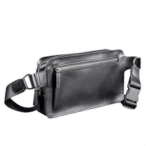 Сумка поясная BlankNote DROPBAG MAXI (Кожа Krast) графит - черная (BN-BAG-20-g): Пол Унисекс