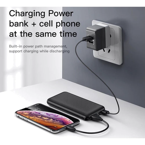 Внешний аккумулятор Baseus Power Bank 20000mAh Mini Quick Charger PD White (PPALL-DXQ02): Количество USB 3