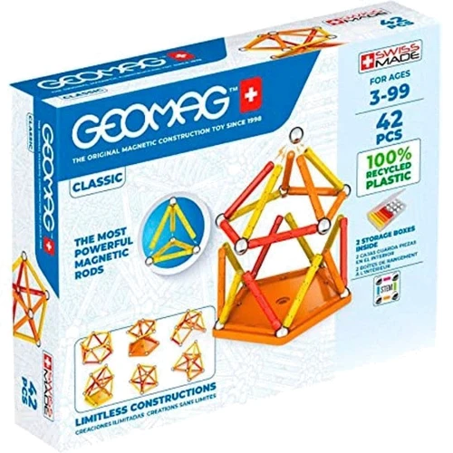 Магнитный конструктор Geomag Classic Recycled Геомаг Эко 42 деталей