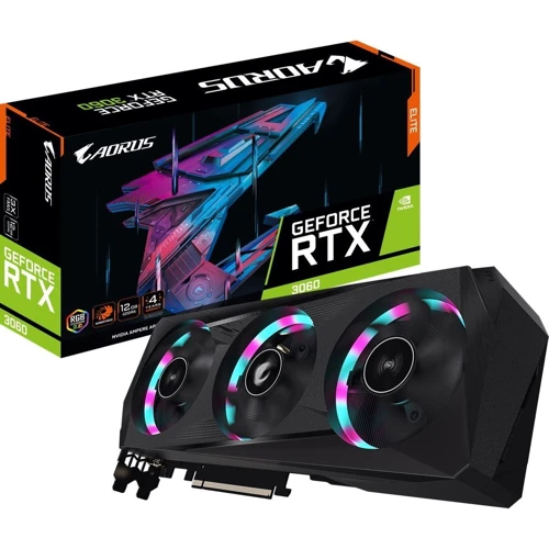 Видеокарта GIGABYTE AORUS GeForce RTX 3060 ELITE 12G (GV-N3060AORUS E-12GD) LHR: Форм-фактор Стандартная