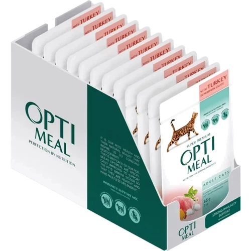 Вологий корм Optimeal Adult Cats Turkey in Pumpkin sauсe для дорослих кішок з індичкою в гарбузовому соусі 12х85 г (4820215365857) фото 9