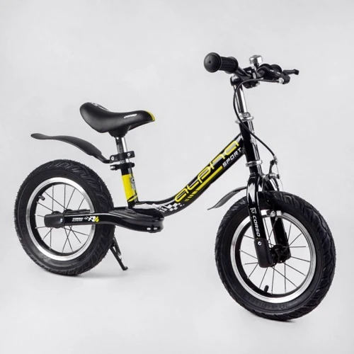 Беговел Corso Alpha Sport 10631 (черный с желтым)