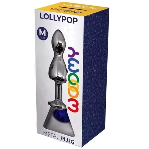 Анальная пробка Wooomy Lollypop Double Ball Metal Plug Blue M