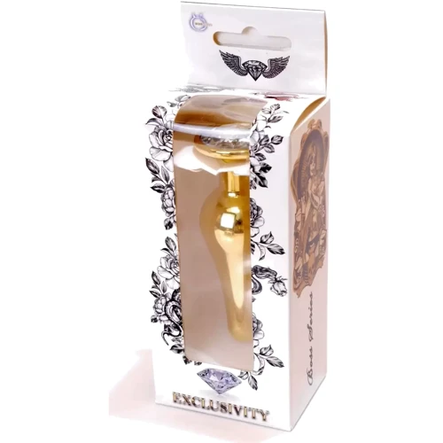 Анальная пробка с кристаллом BOSS of TOYS Boss Series - Jewellery Gold BUTT PLUG Clear, BS6400066