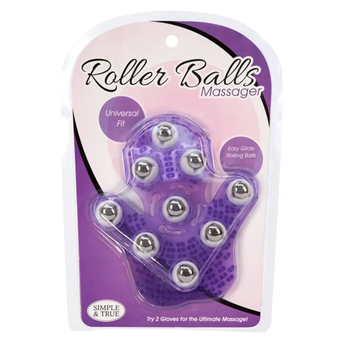 Simple & True Roller Balls Massager перчатка для массажа, пурпурный