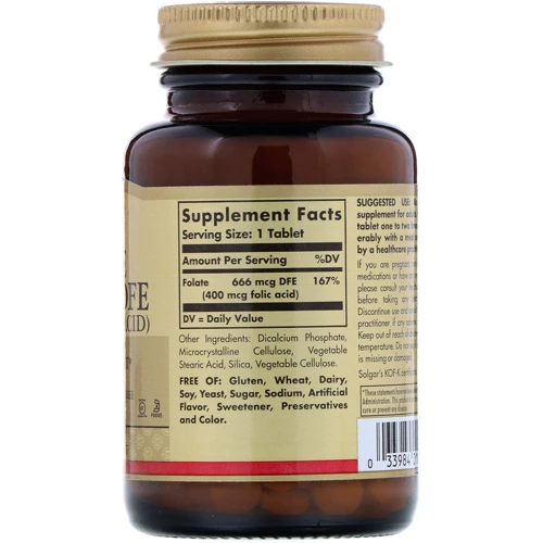 Solgar Folic Acid, 400 mcg, 250 Tab Фолієва кислота (SOL-01081): Тип вітамін B