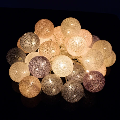 Гирлянда на батарейках Springos Cotton Balls 6 м 30 LED CL0061 Warm White фото 5