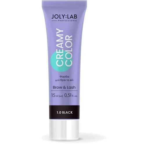 JolyLab Creamy Color Краска для бровей и ресниц черная 15 ml фото 4