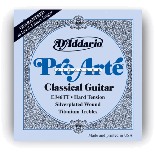 Струна для гитар Струны D`ADDARIO EJ46TT PRO ARTE DYNACORE TITANIUM TREBLES, HARD TENSION: Тип Комплект струн