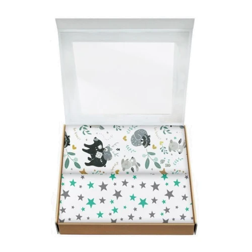 Набор пеленок Cosas Animals Wood Starfalls Mint Grey бязь (4822052074596)