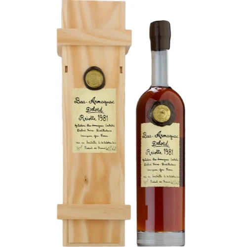 Арманьяк Delord Bas-Armagnac 1981 wooden box 40 % 0.7 л (WHS3324113719817)