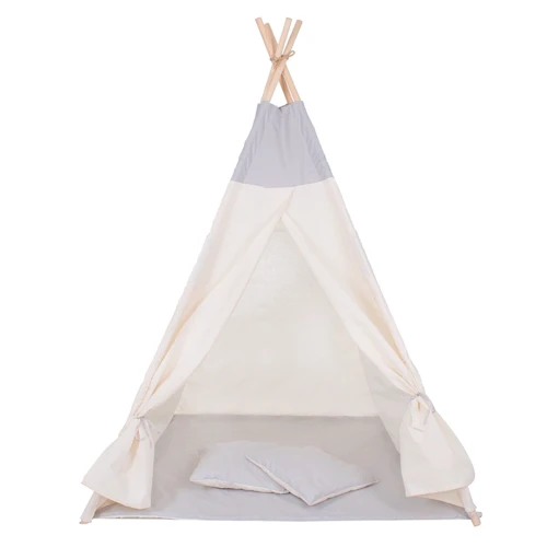Детская палатка Springos Tipi XXL вигвам бело-серая (TIP10)