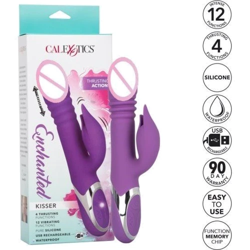 Вибратор кролик с толчковыми движениями и вращением CalExotics Enchanted Kisser