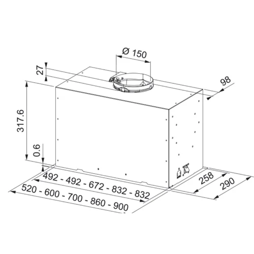 Вытяжка Franke Box Flush Basic FBFE LG A70 (305.0729.553)
