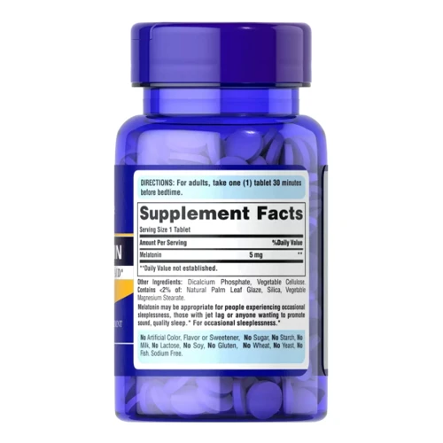 Puritan's Pride Extra Strength Melatonin 5 mg Мелатонин 120 таблеток: Форма выпуска Таблетки