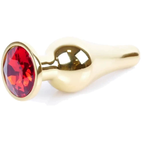 Анальная пробка с кристаллом BOSS of TOYS Boss Series - Jewellery Gold BUTT PLUG Red, BS6400064