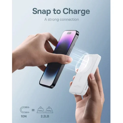 Зовнішній акумулятор Baseus Power Bank 5000mAh Magnetic Wireless 20W White (P10022107223-00) фото 7