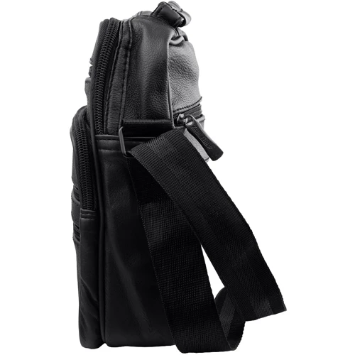 Чоловіча сумка планшет Valiria Fashion чорна (DETAW8029-3): Тип ручки Плечовий ремінь, Коротка ручка