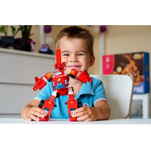 Конструктор-трансформер Super Wings Small Blocks 2-in-1 Buildable Transforming Vehicle Jett Джетт (EU385005)