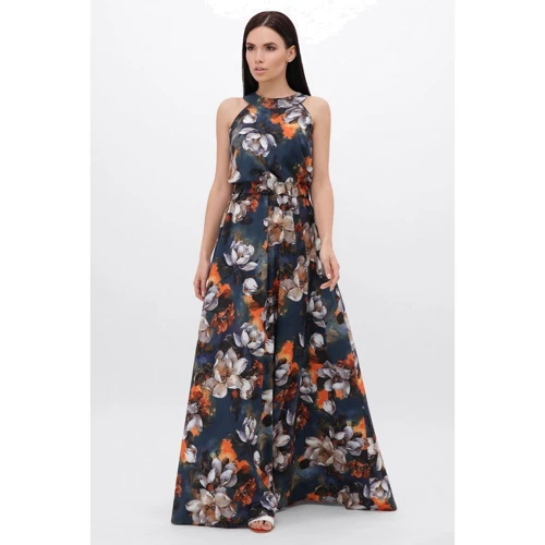 Сарафан FashionUp SRF-1814C-44 44 синий повседневный длинный макси