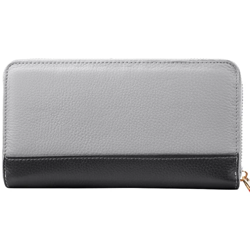 Женский кошелек Smith&Canova серый (FUL-26800-grey-dkgrey): Материал Натуральная кожа