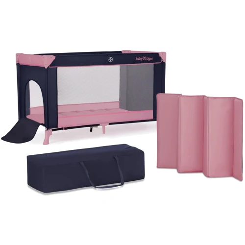 Кровать-манеж Babytiger Viki Pink Navy (BLVIKI00PNK0000): Материал пластик